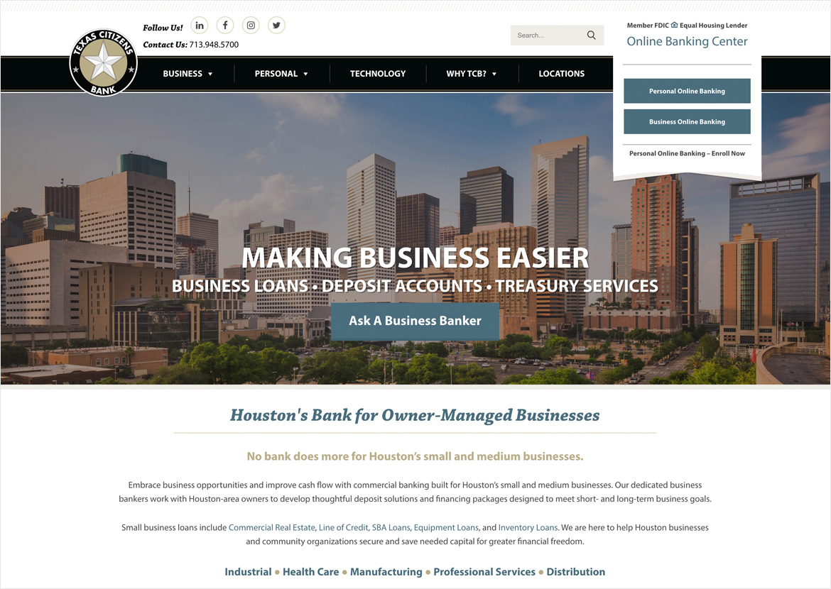 Texas Citizens Bank screenshot