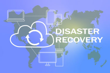Disaster Recovery Cloud Server Data Loss Prevention Concept.